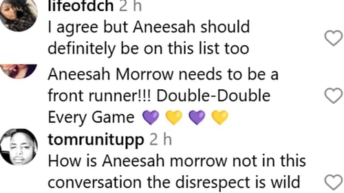 Fans believed LSU star Aneesah Morrow deserved a mention in the National Player of the Year race. (Source: https://www.instagram.com/p/DE0BIA1vx78/?utm_source=ig_web_copy_link&img_index=4)