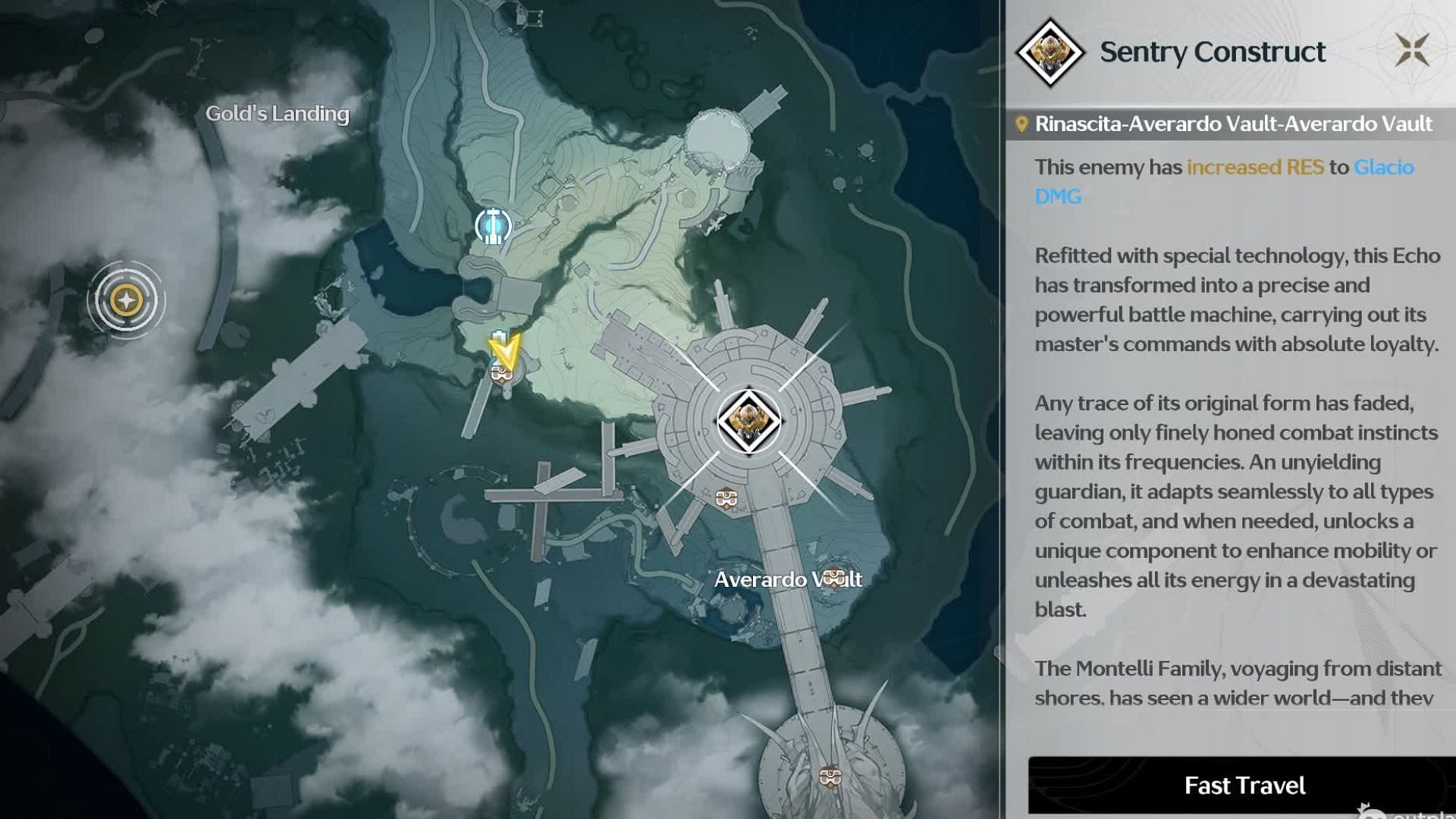 Location of the Sentry Construct boss in Wuthering Waves (Image via Kuro Games)