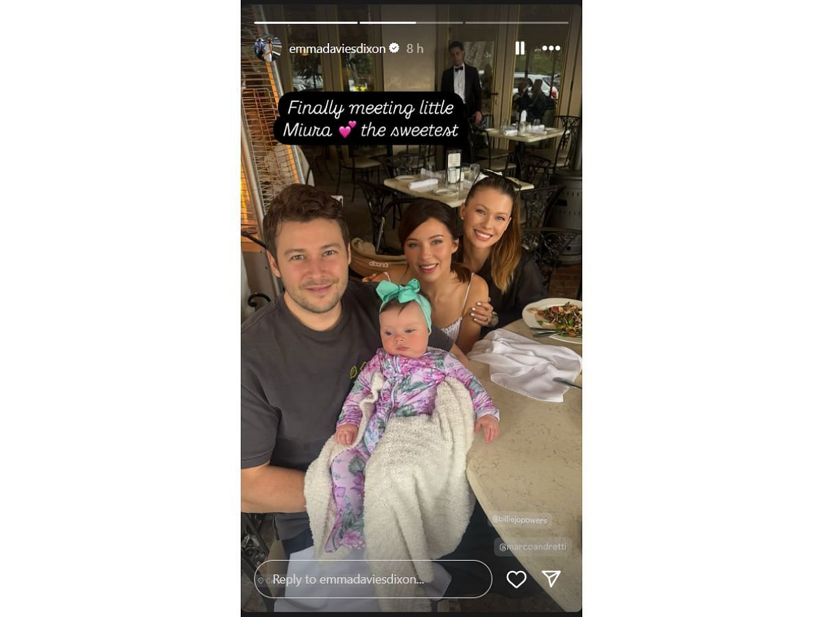 Emma shares adorable snippet with Marco Andretti&#039;s family (Image via Instagram/ @emmadaviesdixon)