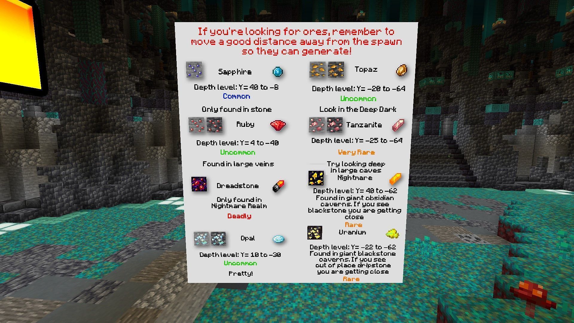 The new Minecraft add-on introduces a lot of new ores (Image via Mojang Studios || 4KS Studios)