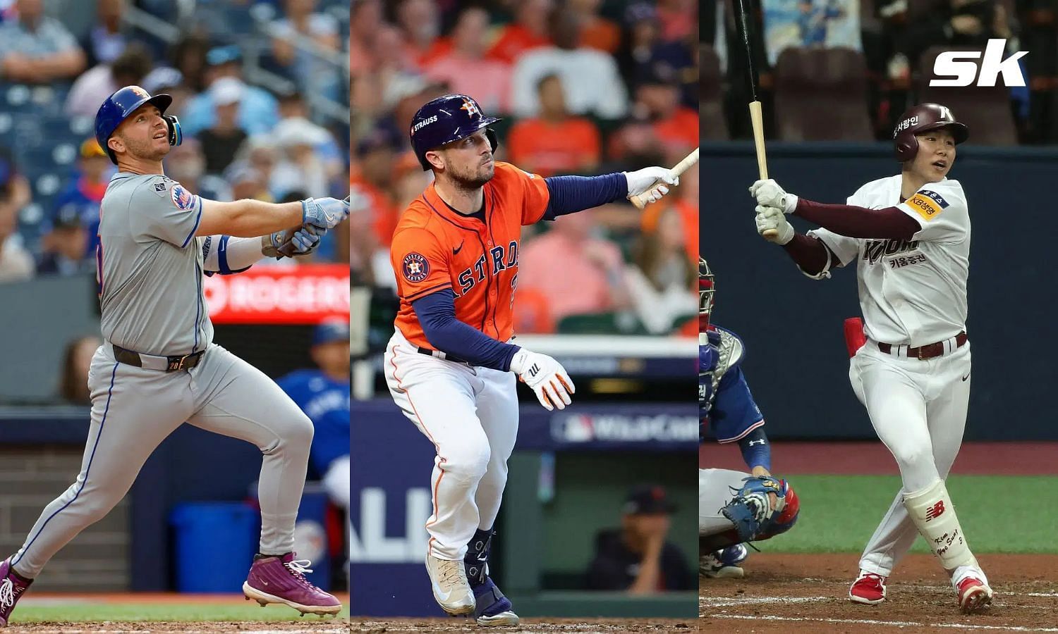 Pete Alonso (left), Alex Bregman (middle), and Hyeseong Kim (right)