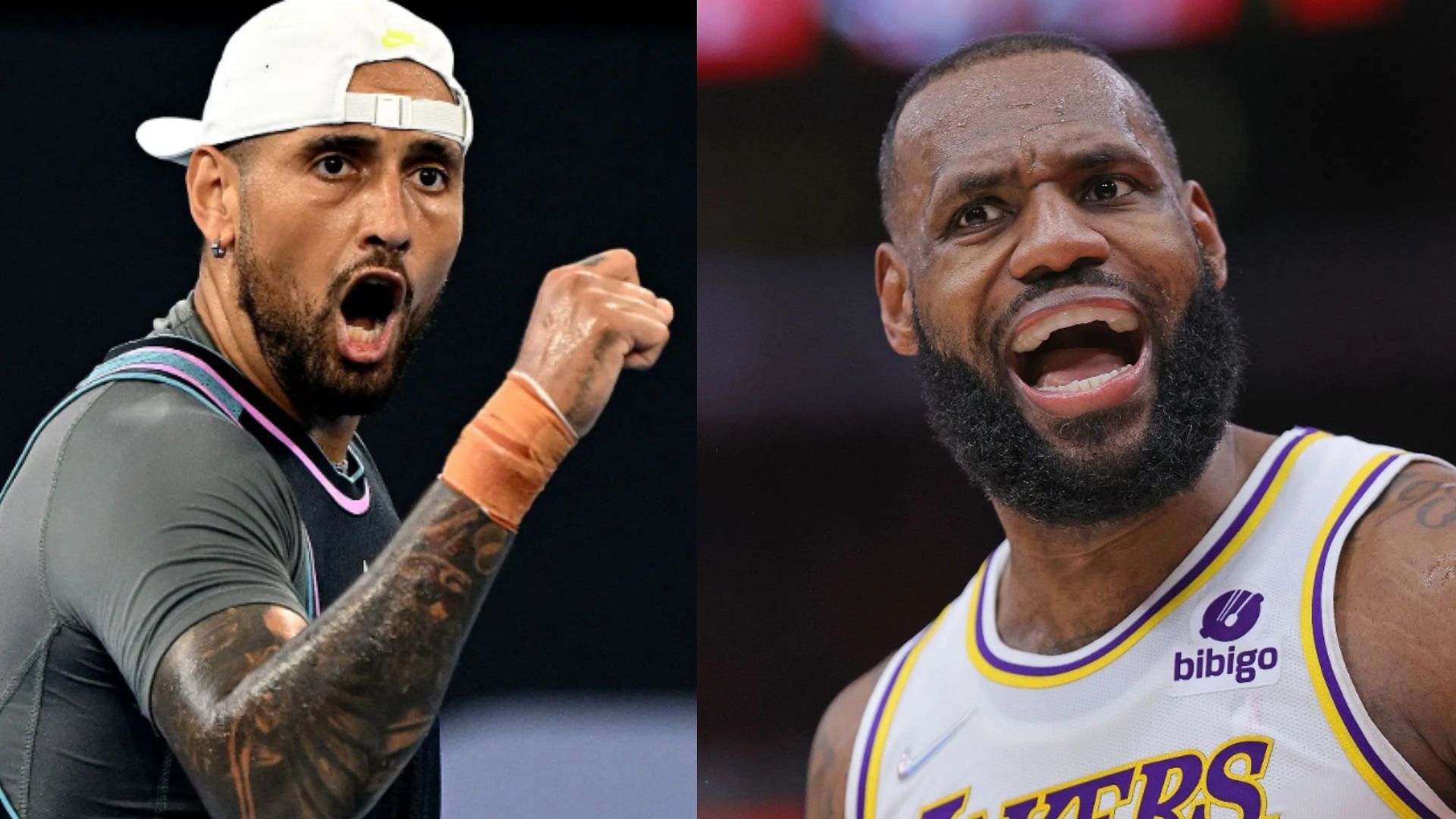 Nick Kyrgios (L); Lebron James (R)