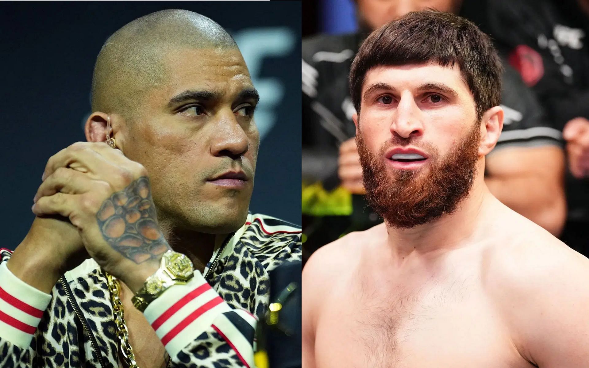 Alex Pereira (left) explains what changed his mind about calling for Magomed Ankalaev (right) [Images courtesy: Getty Images]