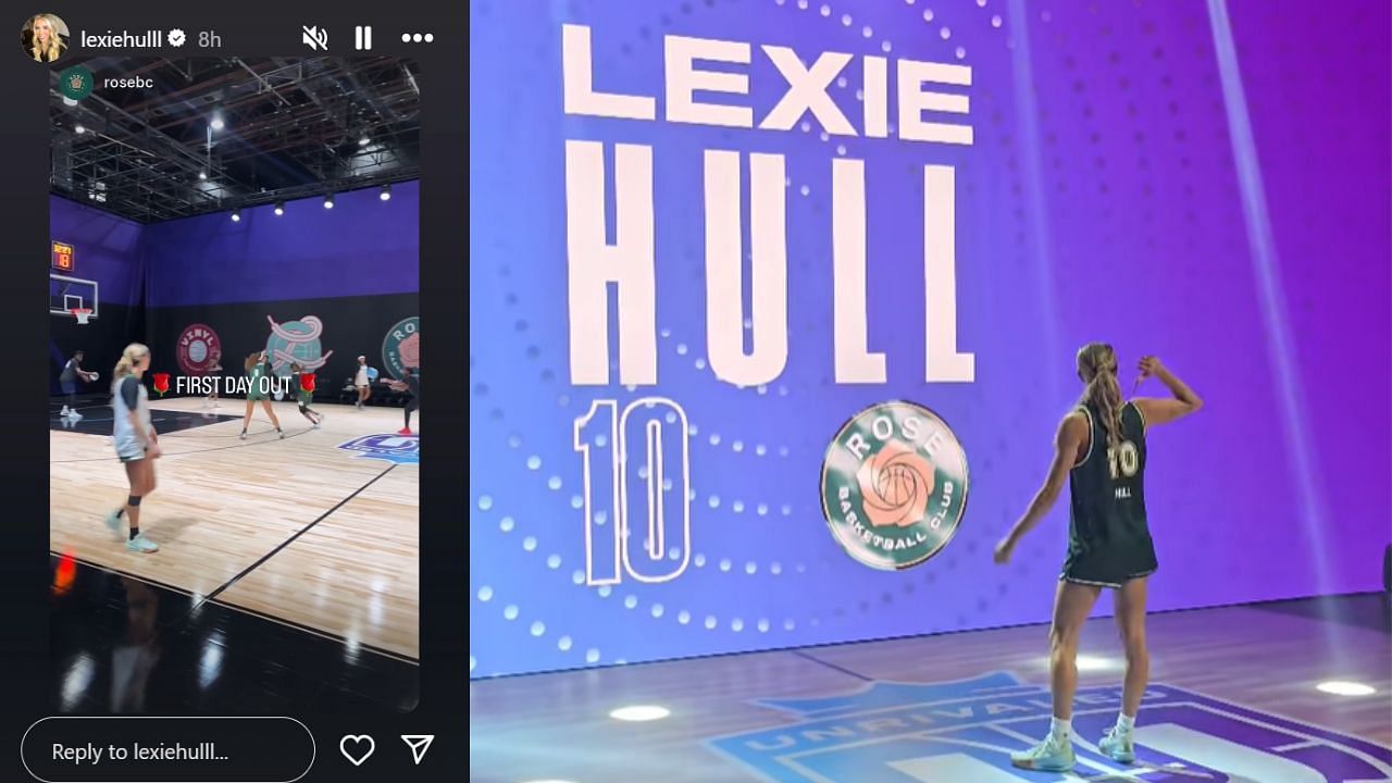 Lexie Hull shares workout with Angel Reese as Rose BC prepares for the Unrivaled opening. [photo: @lexiehull/IG]