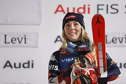 Mikaela Shiffrin reacts to Denver Broncos' reaching NFL playoffs for the first time since 2015