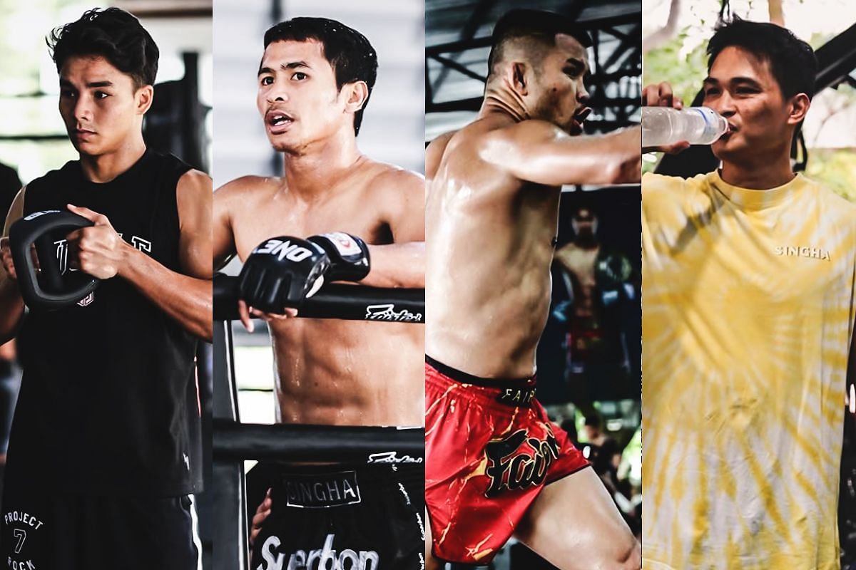 From left to right: Johan Ghazali, Superbon, Nong-O Hama, and Petchtanong Petchfergus. [Photos from ONE Championship]