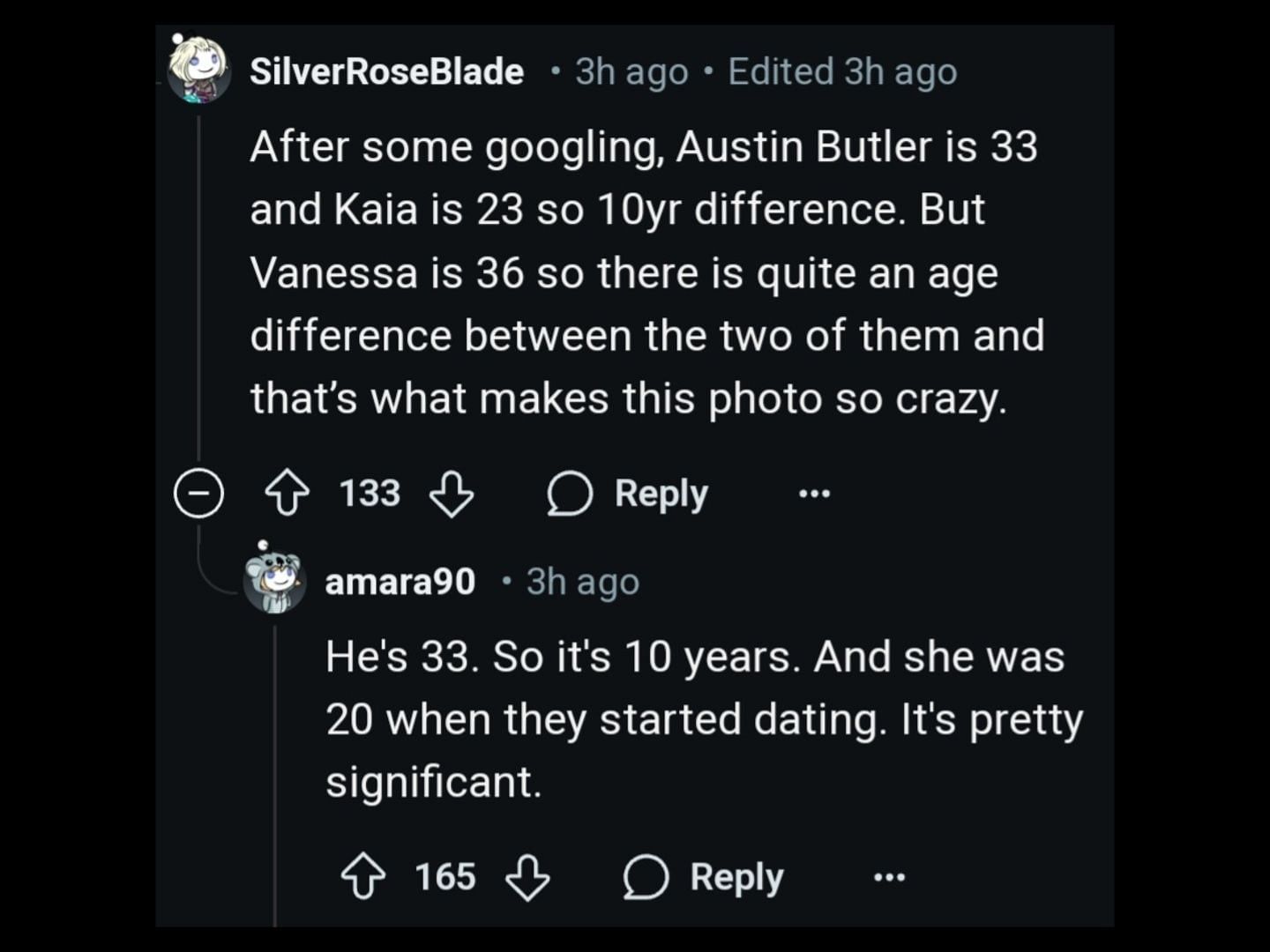 Vanessa Hudgens&#039;s photo prompts Austin and Kaia&#039;s age gap discussion. (Image via Reddit/@r/Fauxmoi)