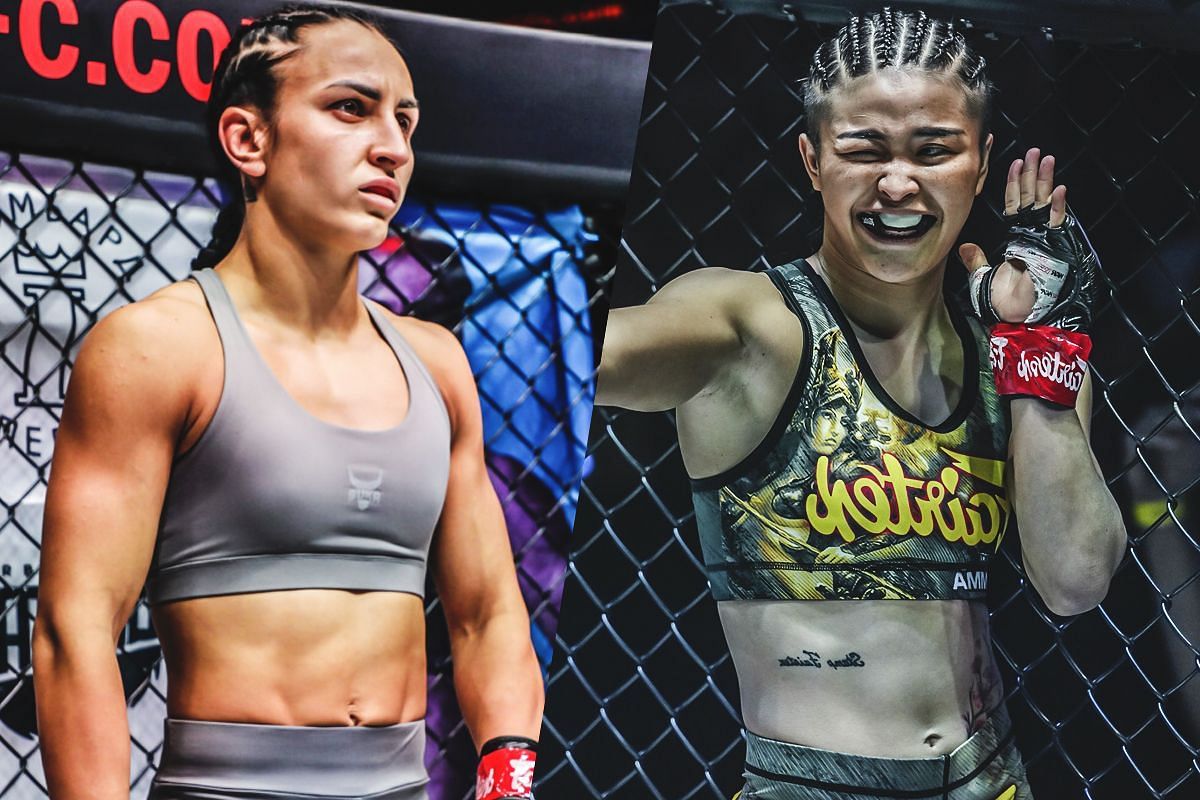 Alyona Rassohyna (left) and Stamp Fairtex (right). [Photos from ONE Championship]