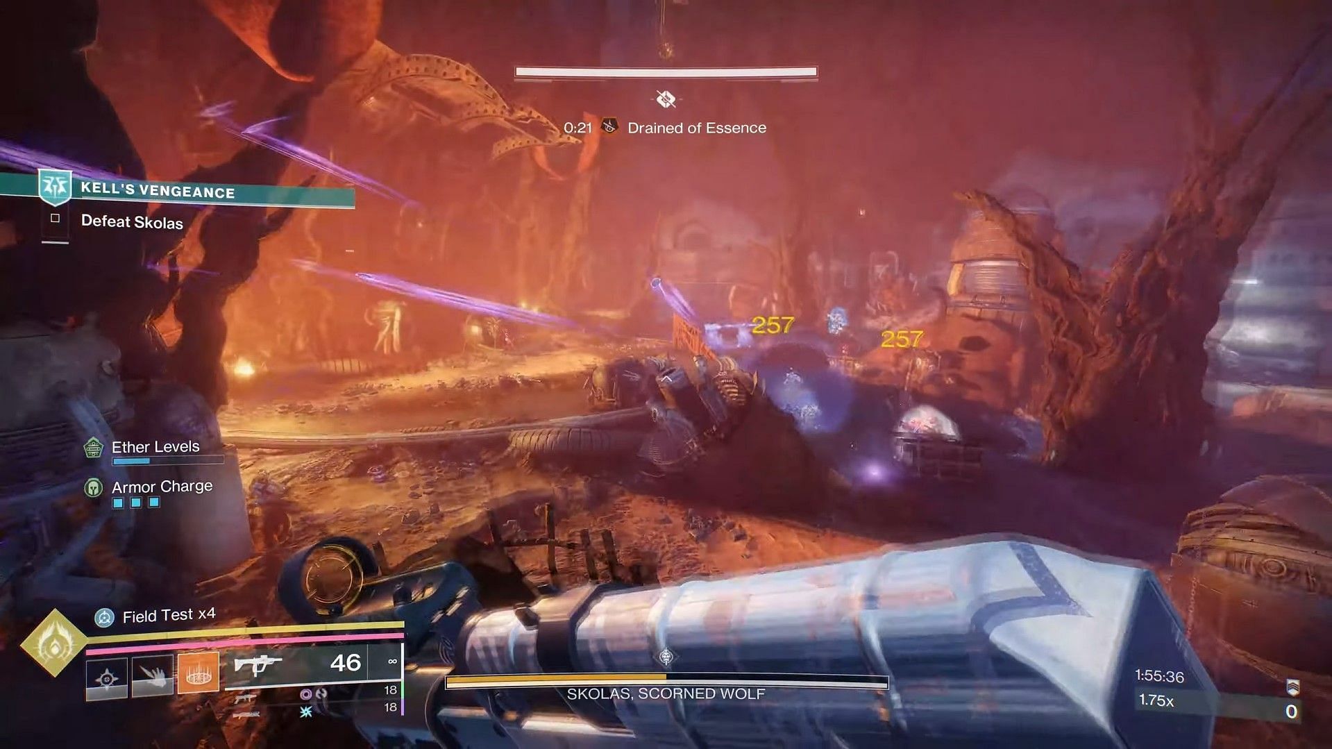 Drained of Essence in Destiny 2 Kell&#039;s Vengeance (Image via Bungie || YouTube/@Esoterickk)