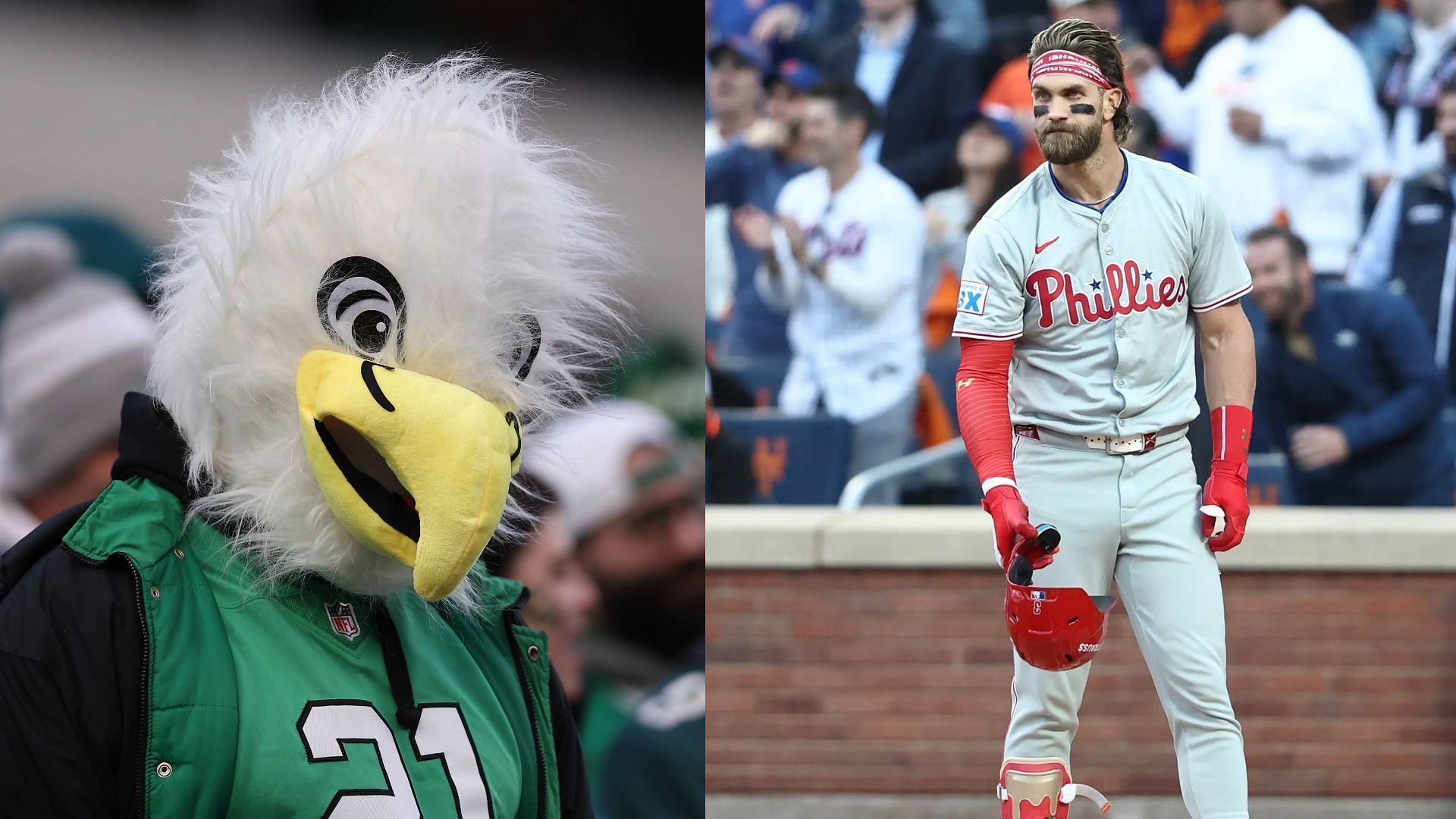 Bryce Harper shares his support for the Philadelphia Eagles ahead of NFL playoff matchup vs Rams (Photo Source: IMAGN)