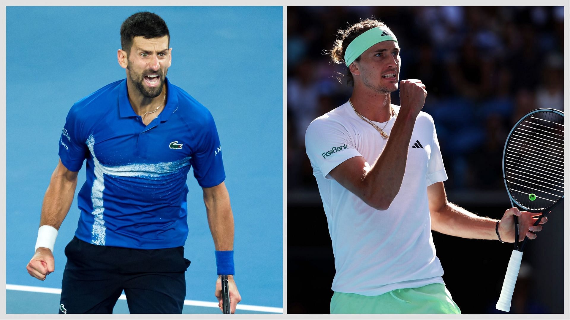 Novak Djokovic will take on Alexander Zverev in the semifinals of the Australian Open 2025. (Photos: Getty)