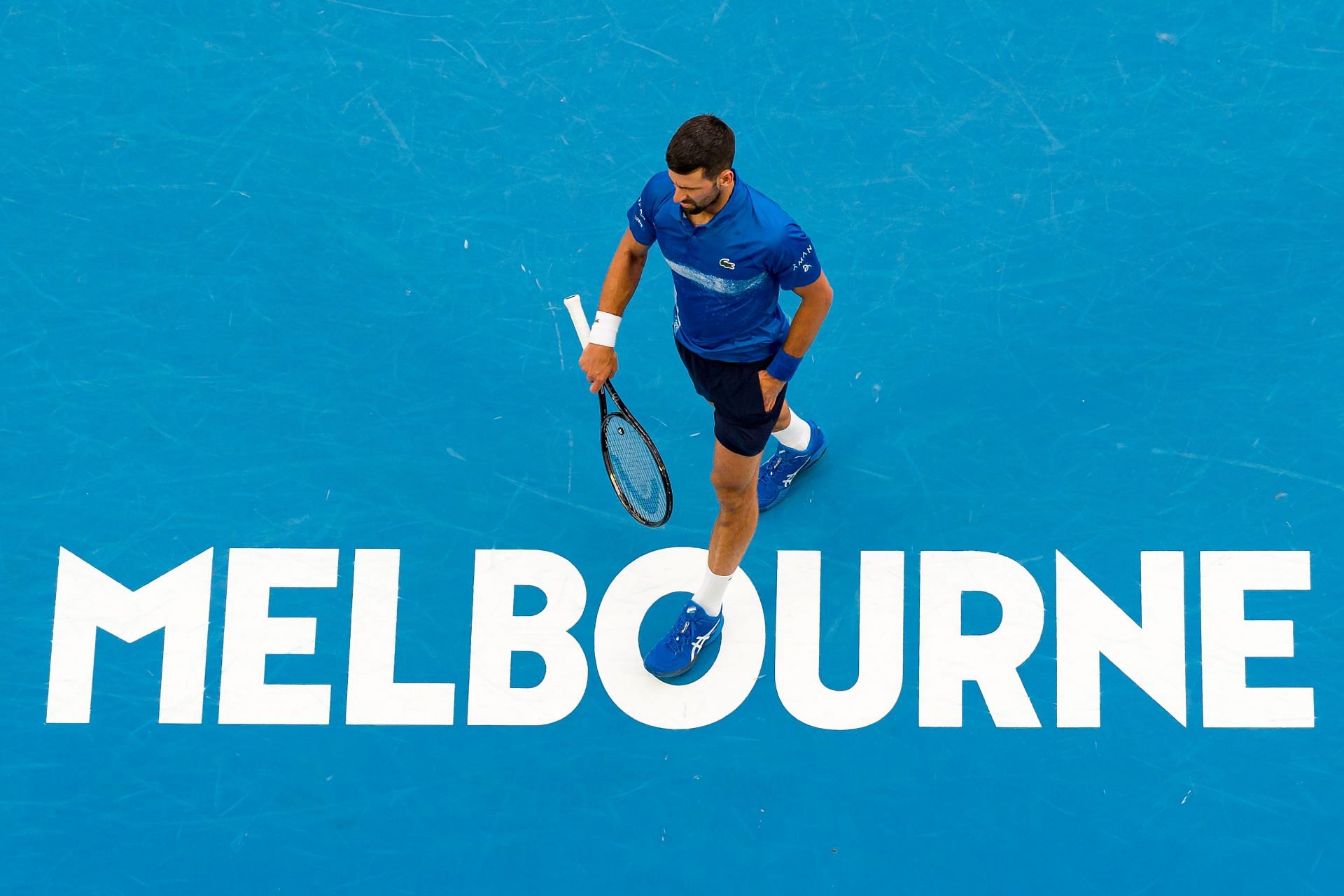 Novak Djokovic at the 2025 Australian Open. (Source: Getty)