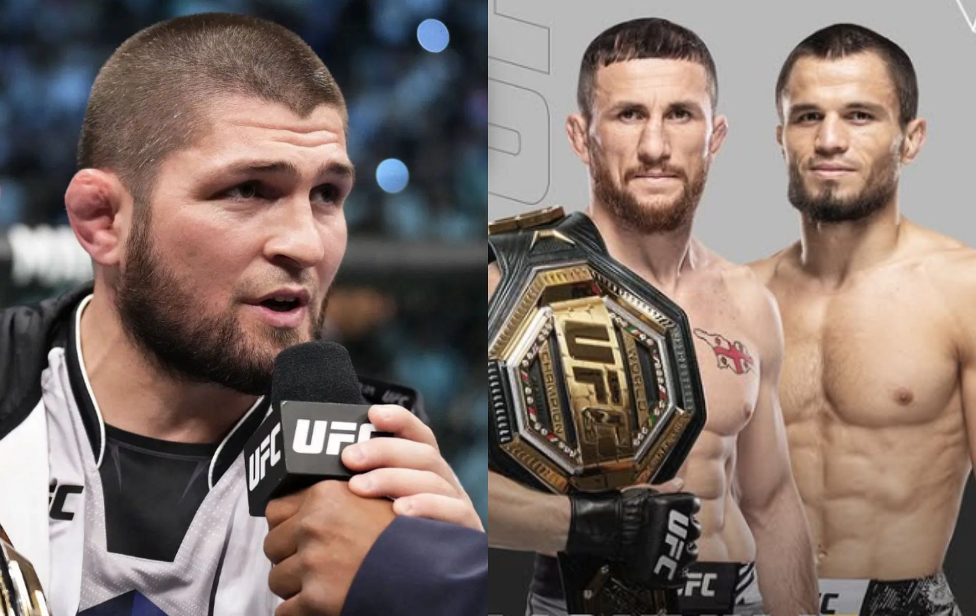 Khabib Nurmagomedov gives his opinion on the UFC 311 co-main event between Merab Dvalishvili and Umar Nurmagomedov. [Image Courtesy: Getty Images, @mmaheads on Instagram]