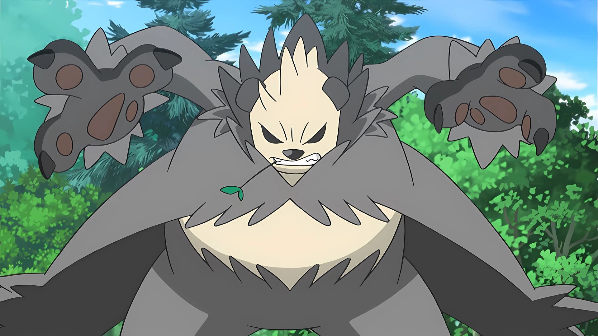 Pangoro, as seen in the anime. (Image via The Pokemon Company)