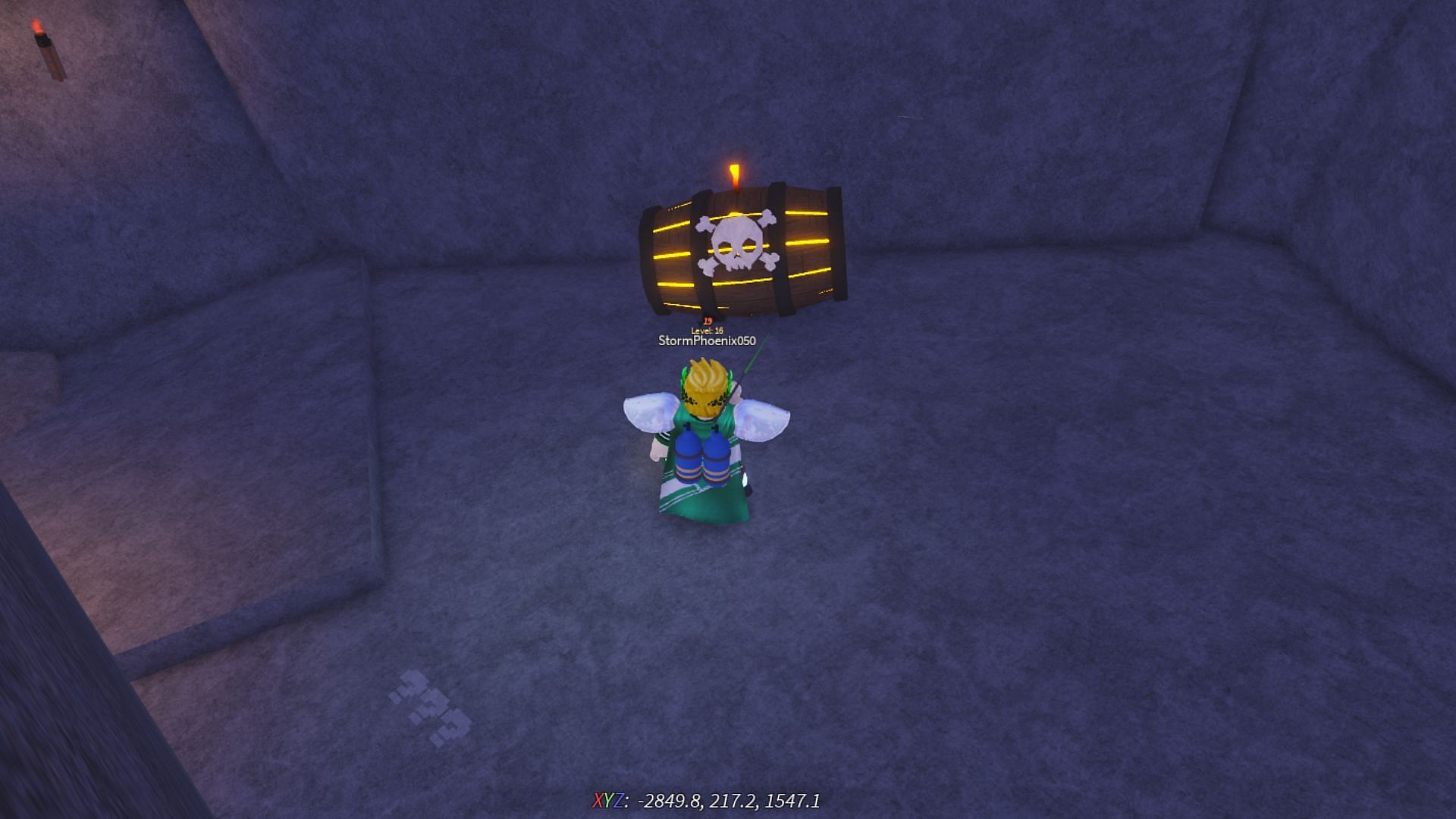 The TNT is in the cave behind the Jack Marrow NPC (Image via Roblox)