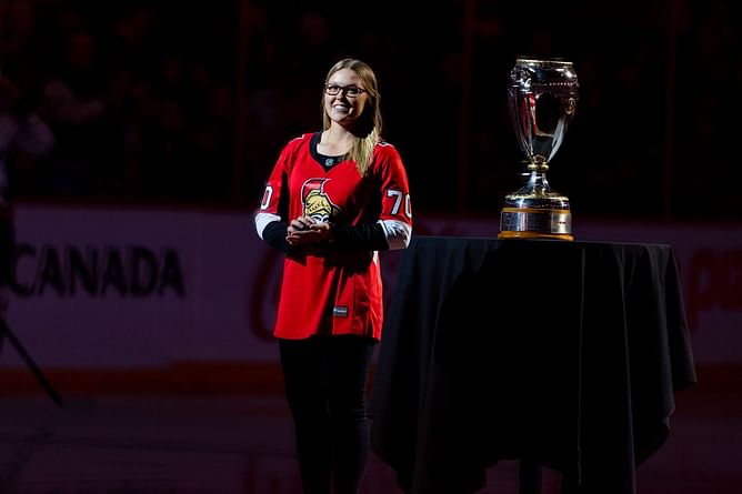 LPGA icon Brooke Henderson makes special appearance at the Ottawa Senators vs Buffalo Sabres' NHL game