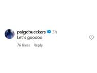 Paige Buecker's comment on Instagram