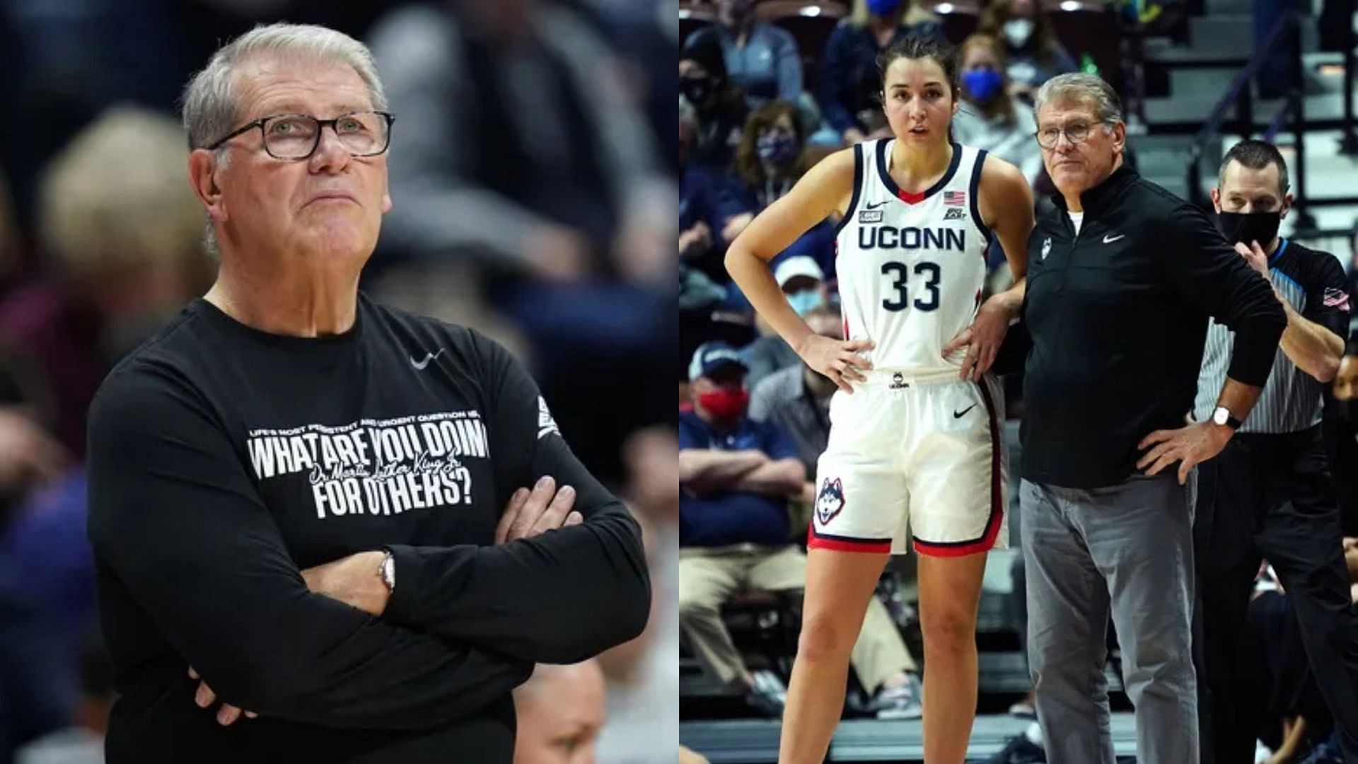 UConn coach Geno Auriemma and Caroline Ducharme. Source: Imagn