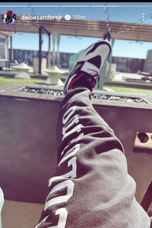 Deion Sanders Jr. shows off Coach Prime’s newest sneakers after the release