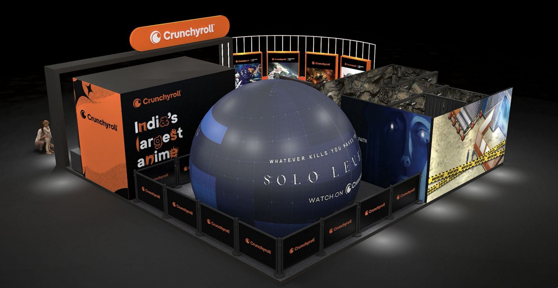 Solo Leveling Dome at Comic Con booth (Image via Crunchyroll)