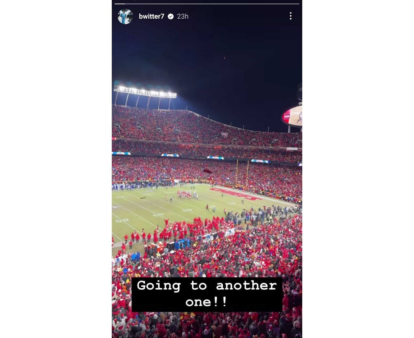 Bobby Witt Jr. was in Arrowhead Stadium for the Chiefs&#039; win (bwitter7/Instagram)