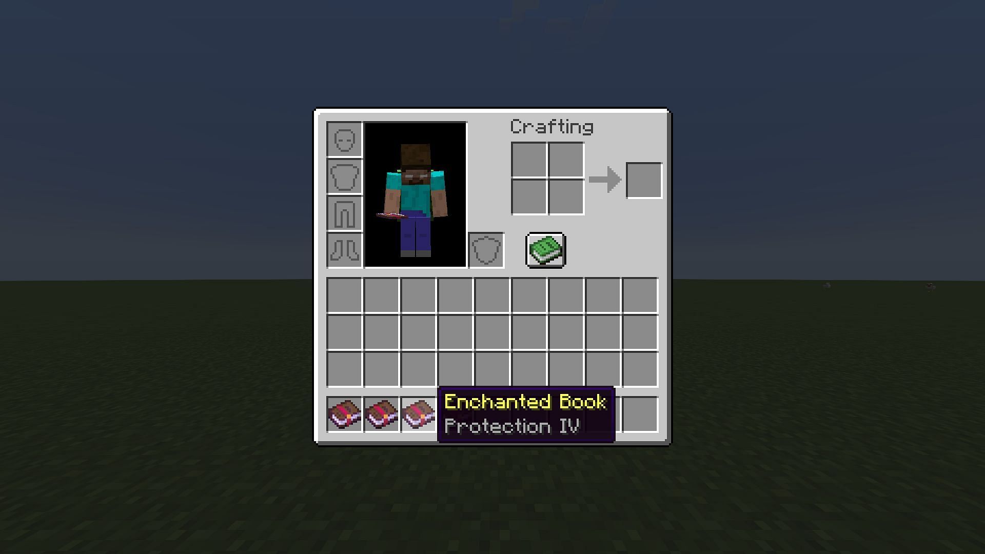 Protection enchantment increases the damage reduction on armor (Image via Mojang Studios)