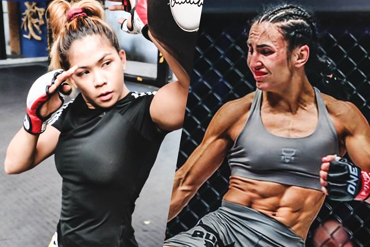 Denice Zamboanga (Left) faces Alyona Rassohyna (Right) at Lumpinee