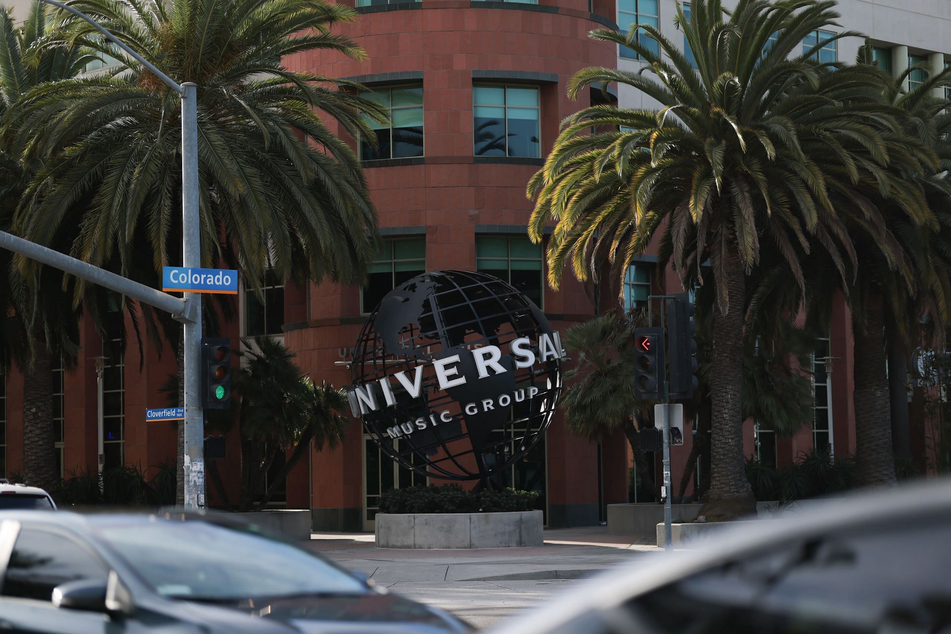 The exterior of Universal Music Group in Los Angeles, California. (Image via Getty)