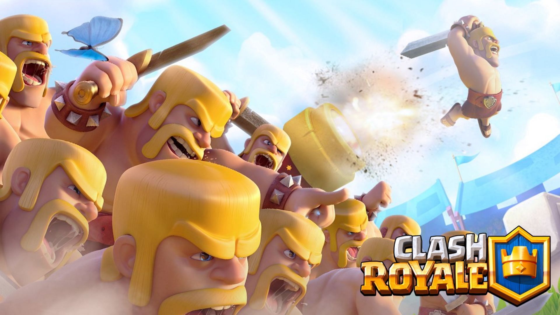 The Clash Royale Barbarian Mortar shoots Barbarians instead of boulders (Image via Supercell)