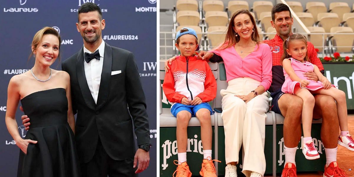 Novak Djokovic with his wife Jelena and their kids Stefan and Tara (Image Source: Getty)