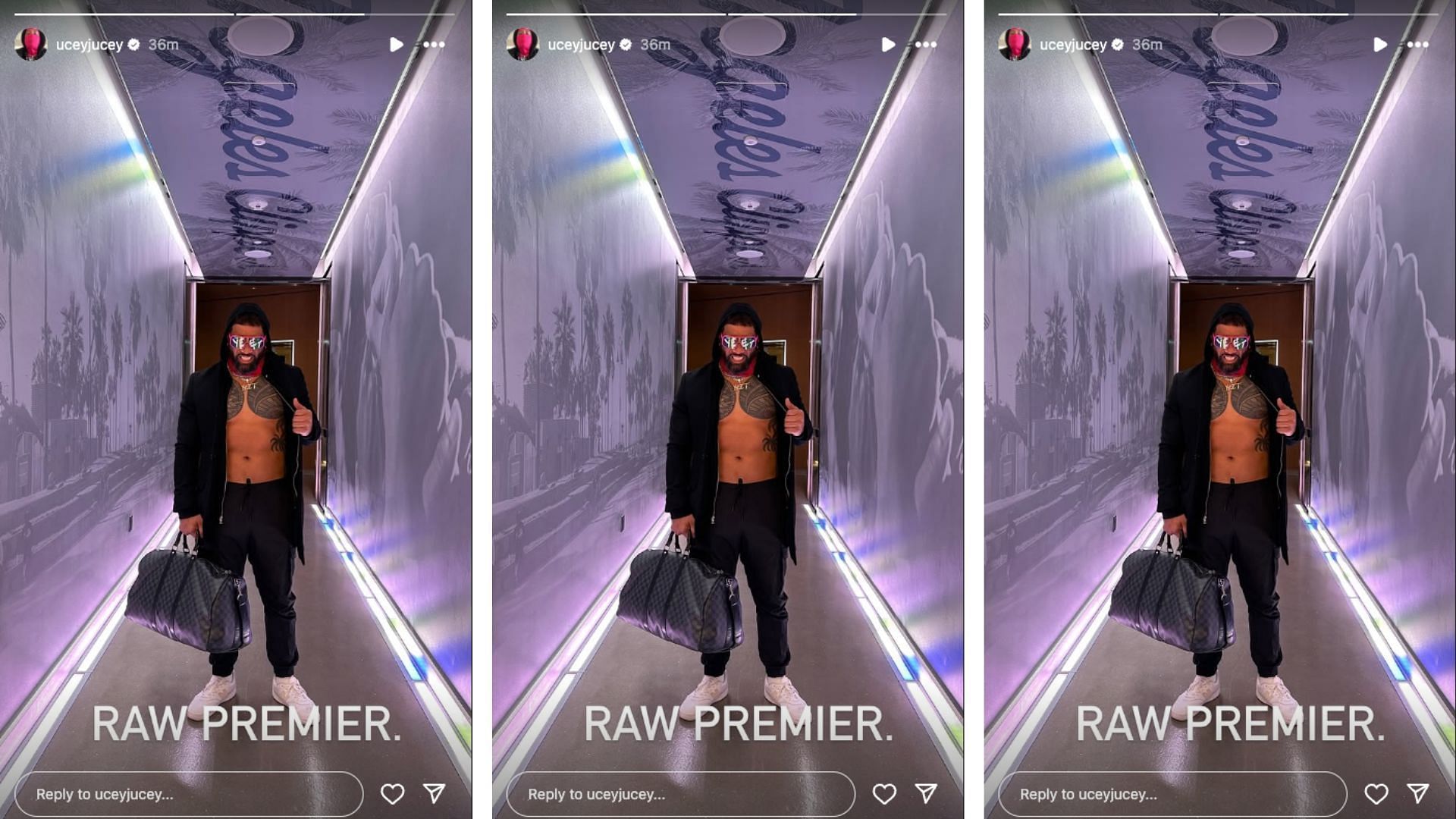 Uso sent a message ahead of his match [Image credit: Screenshot of Uso&#039;s Instagram story]