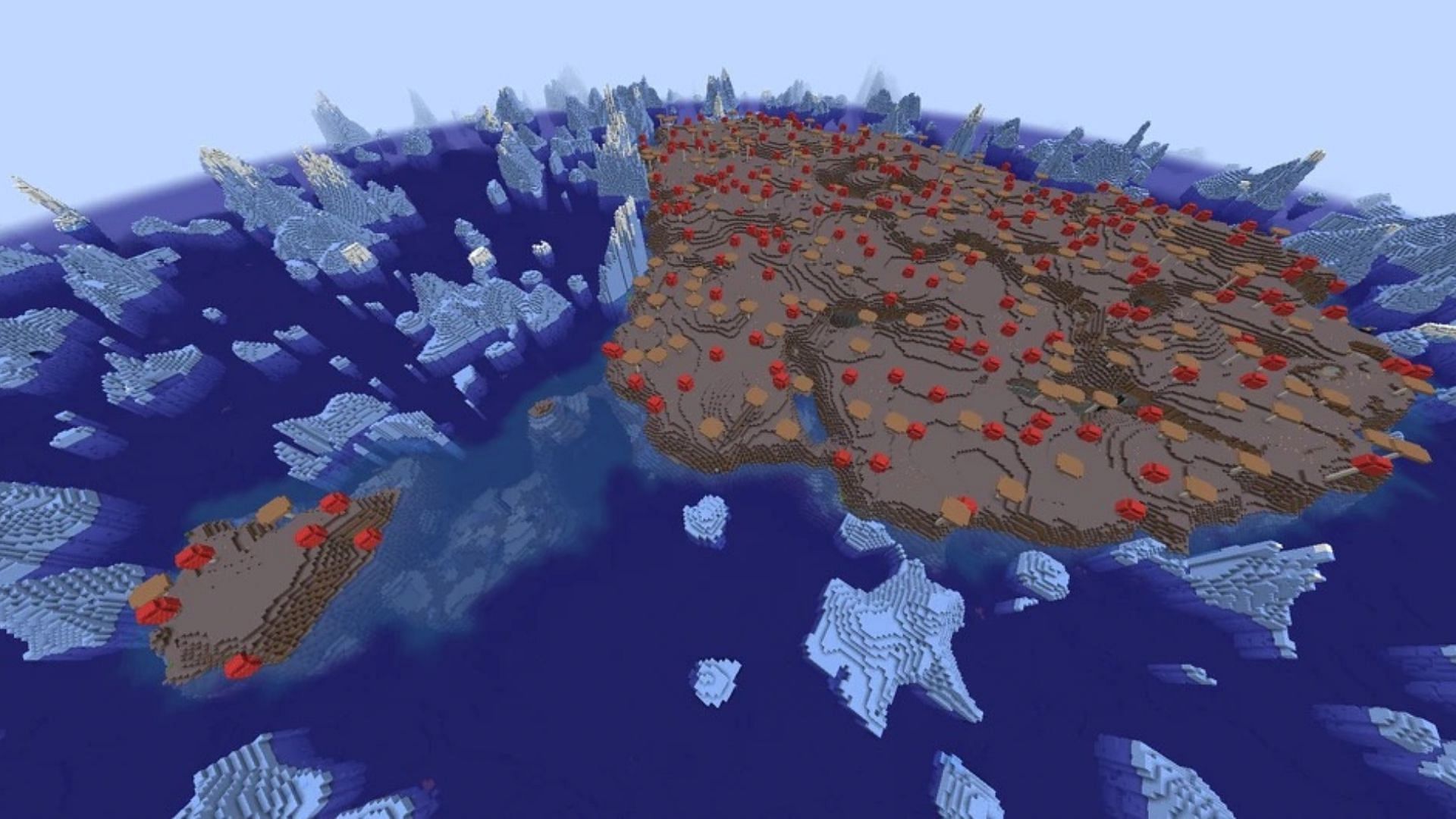 Mushroom island in Minecraft (Image via Mojang Studios)