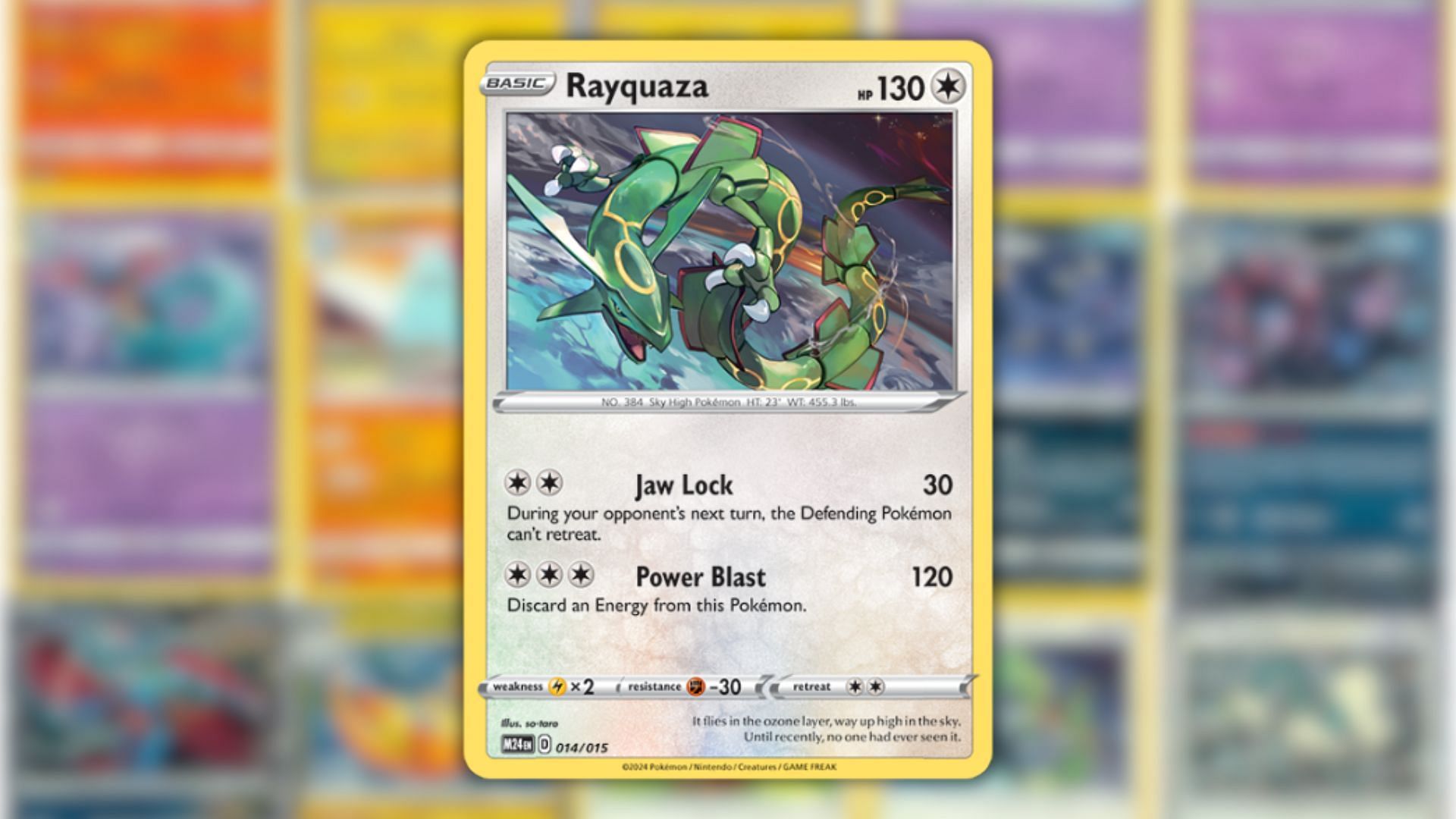 Rayquaza&#039;s card that you can get from the Happy Meal (Image via The Pokemon Company)