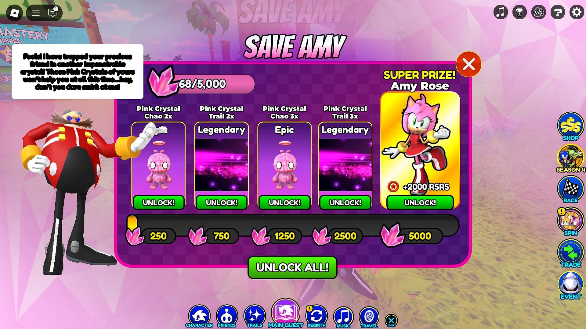 The Save Amy quest (Image via Roblox)