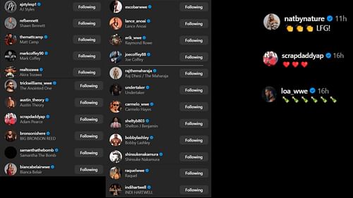 Screenshot of stars' likes and comments on Omos' post [Image credits: Omos' Instagram handle]