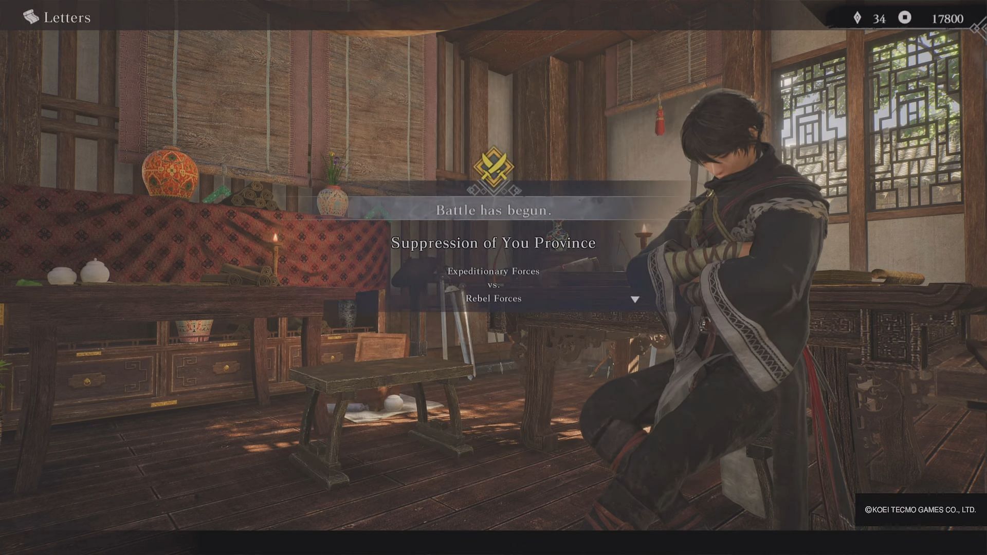 Check the Liu Bei&rsquo;s letter at the Inn to get started with battle in Dynasty Warriors Origins (Image via Koei Tecmo)