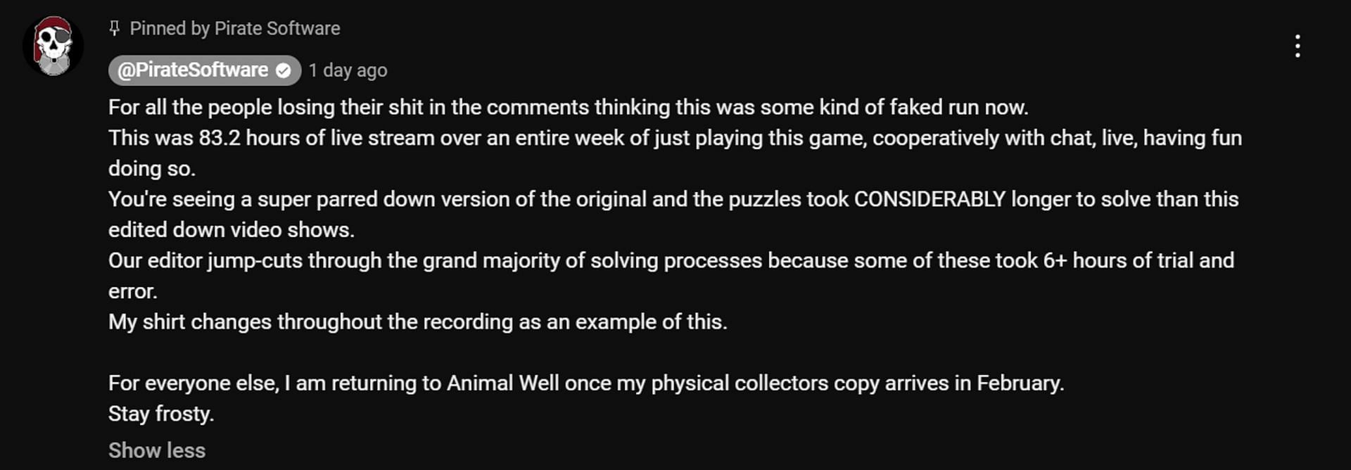 Jason comments on the allegations (Image via YouTube/@PirateSofware)