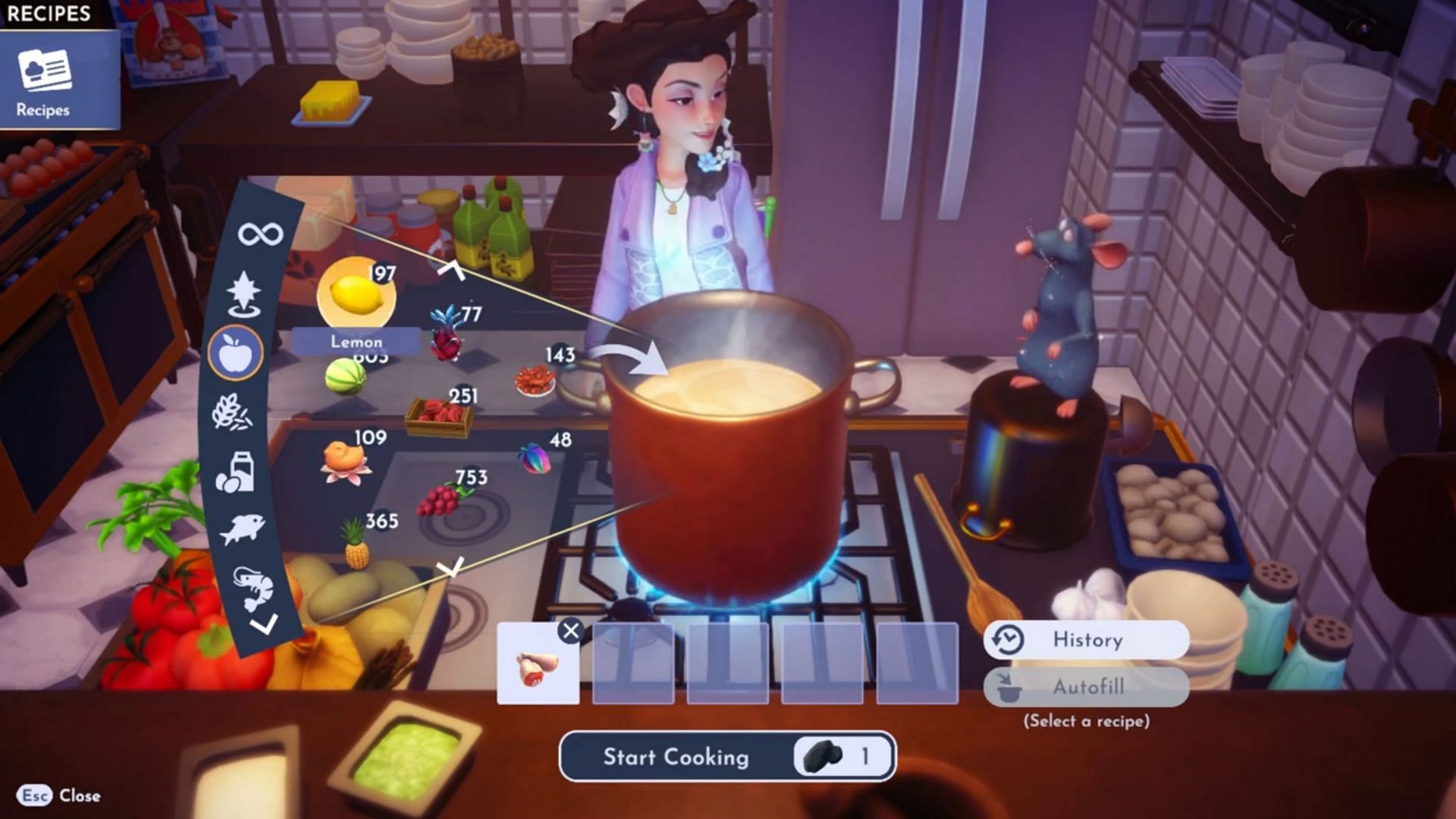 Put all the ingredients into a cooking pot to make the dish (Image via Gameloft)