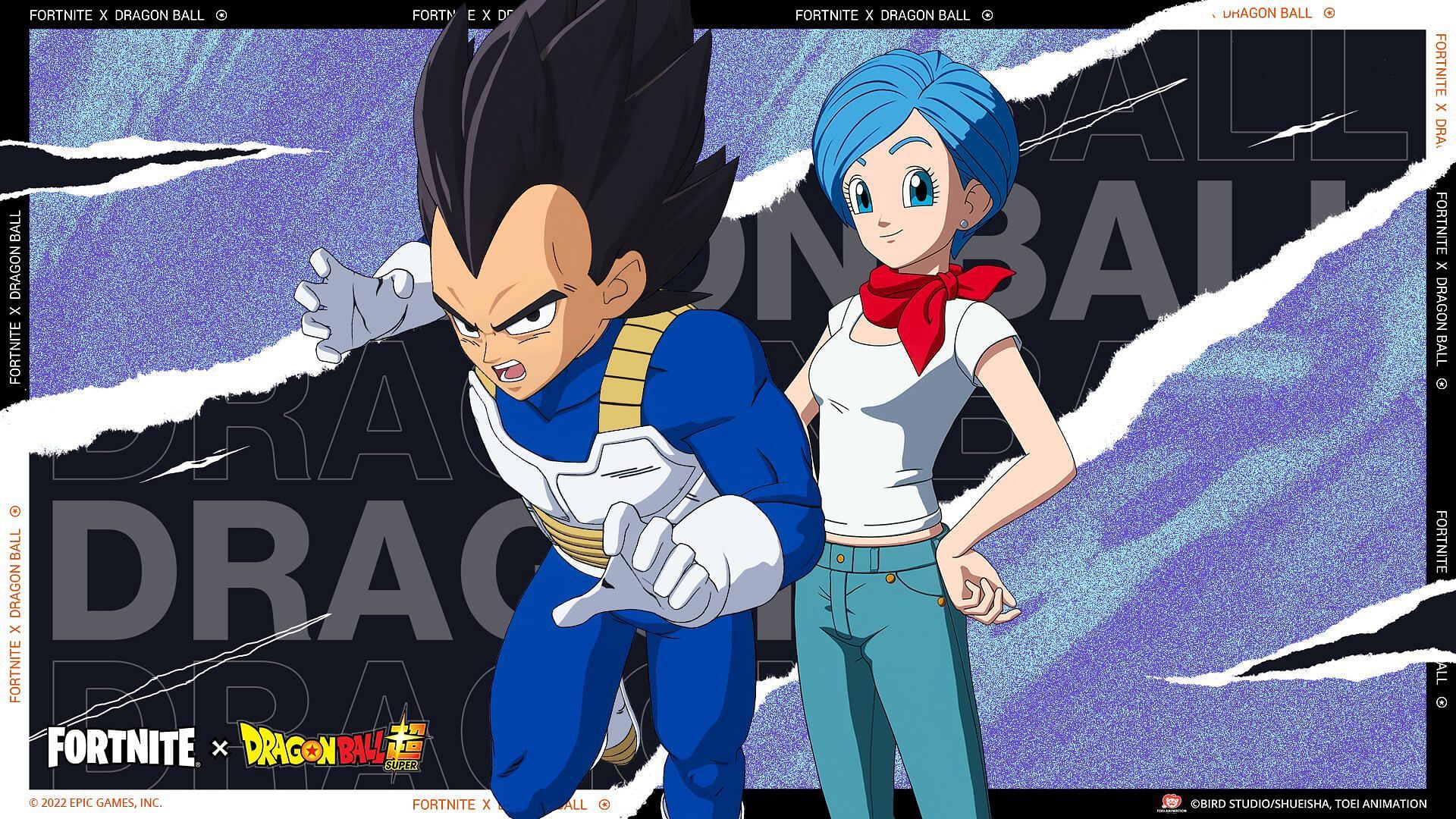 Vegeta and Bulma (Dragon Ball) skin are now in Fortnite (Image via Epic Games)