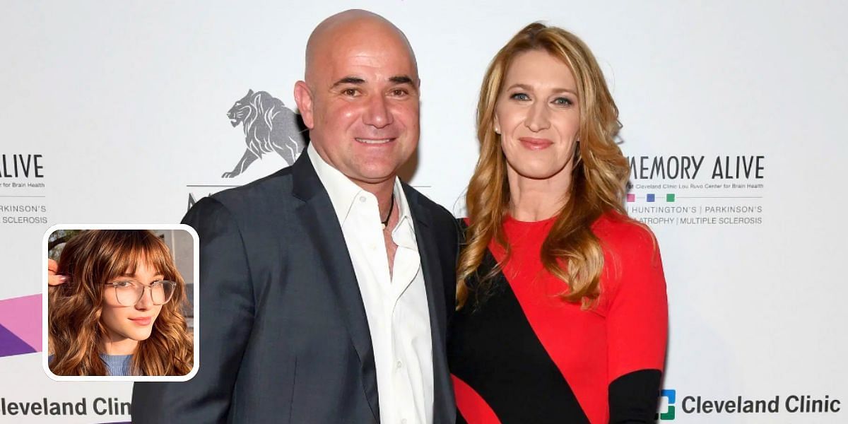 Andre Agassi and Steffi Graf (L); Jaz Agassi (inset) (Image Source: Getty; @jazagassi on Instagram)