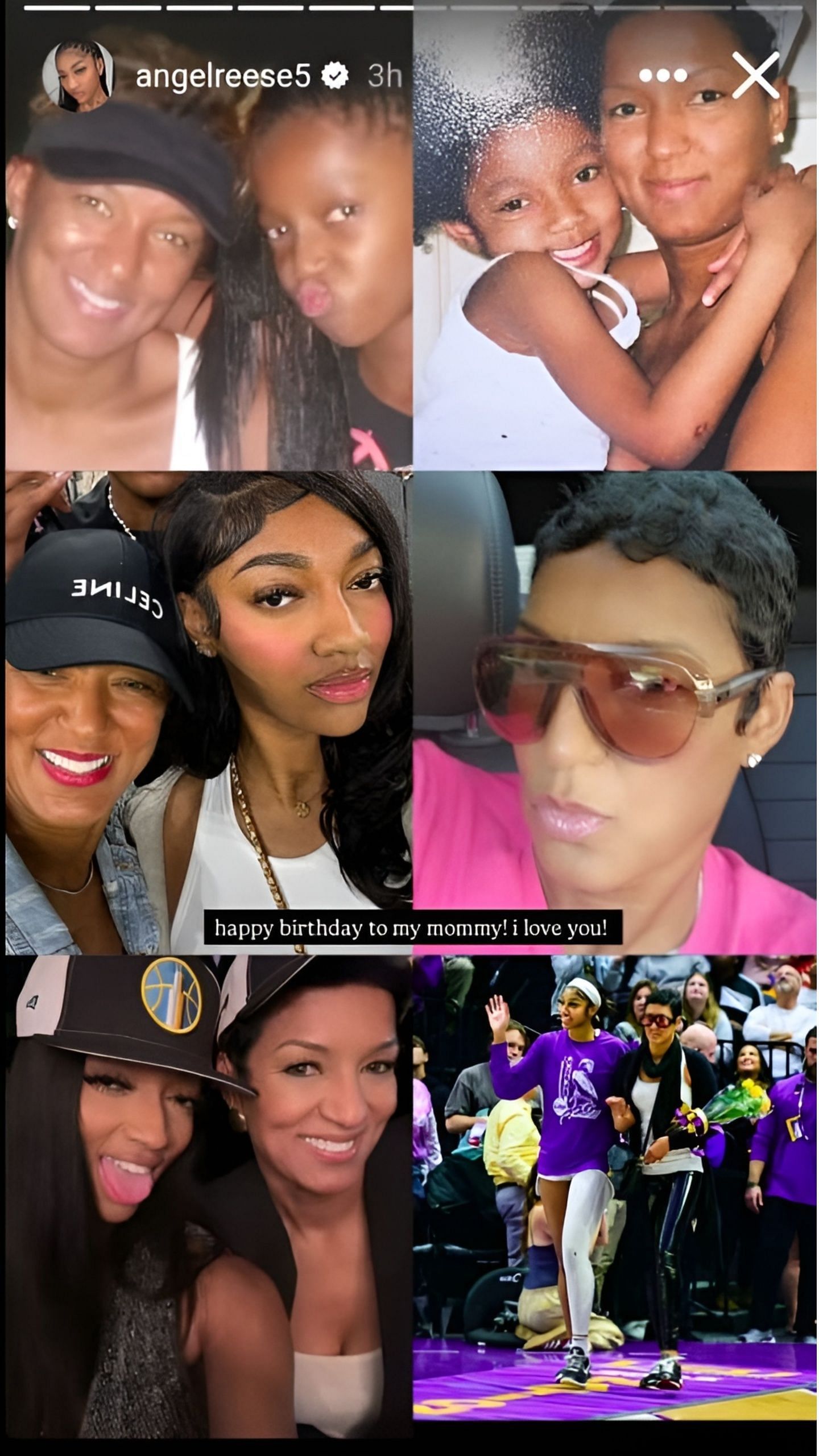 Angel Reese posted a collage of her life with her mom from childhood to her WNBA career. [Credit: IG/@angelreese5]