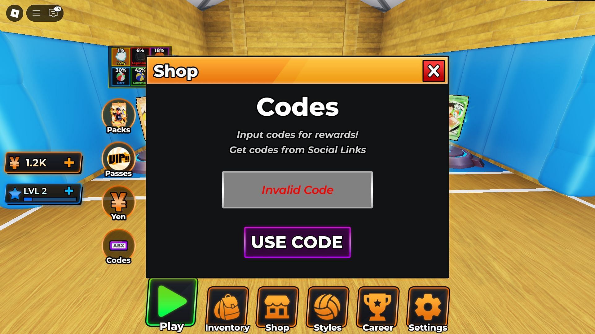 Avoid typos while redeeming codes (Image via Roblox)