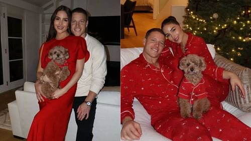 Culpo and McCaffrey celebrated the holidays. (Photos via Instagram)