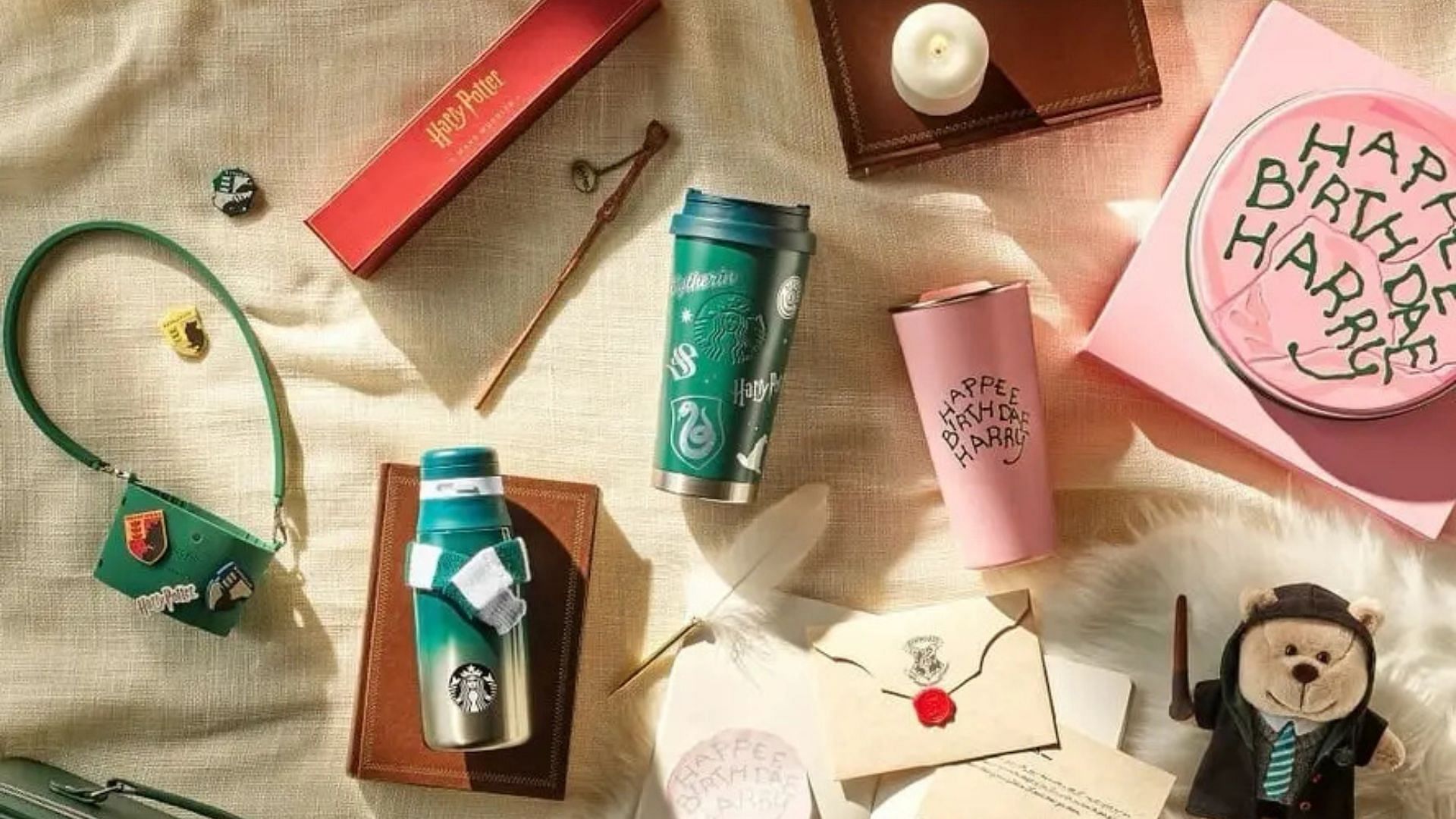 Exclusive Harry Potter-themed merchandise from the collection (Image via Starbucks)