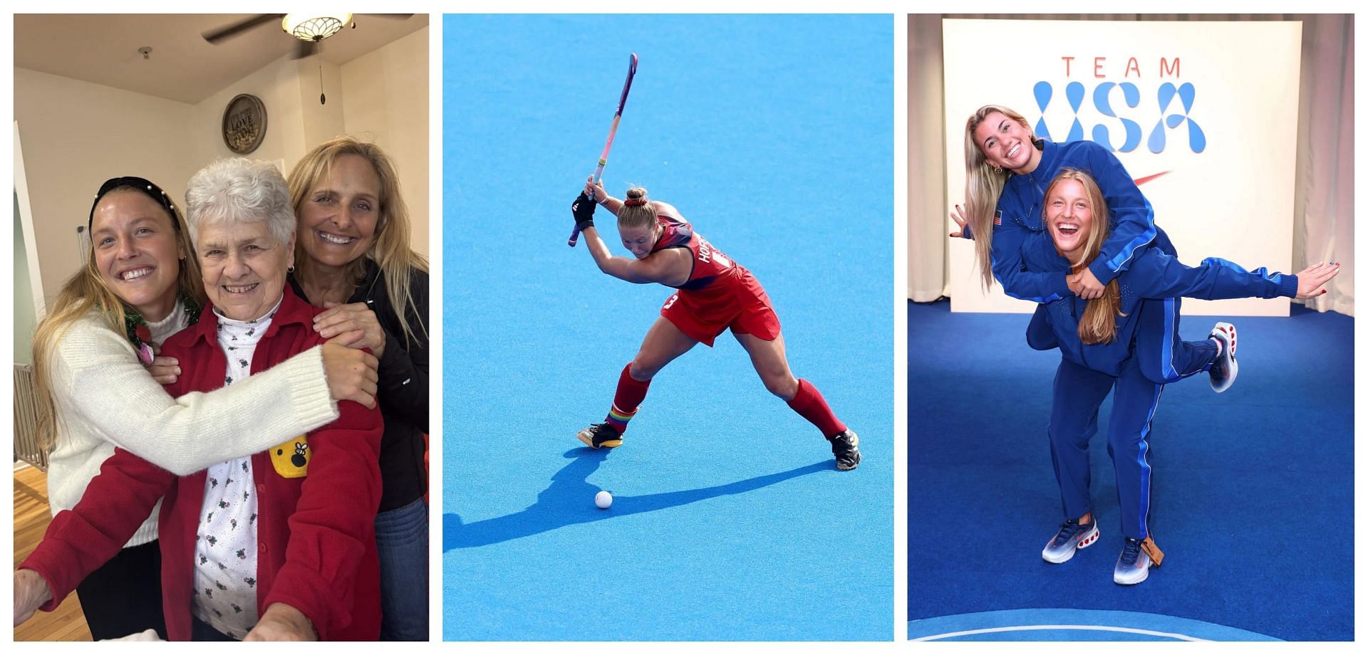 Ashley Hoffman was inspired to play hockey thanks to her mother (on the right in family pic))  - Source: Getty/Brenda Stauffer-Hoffman on Meta