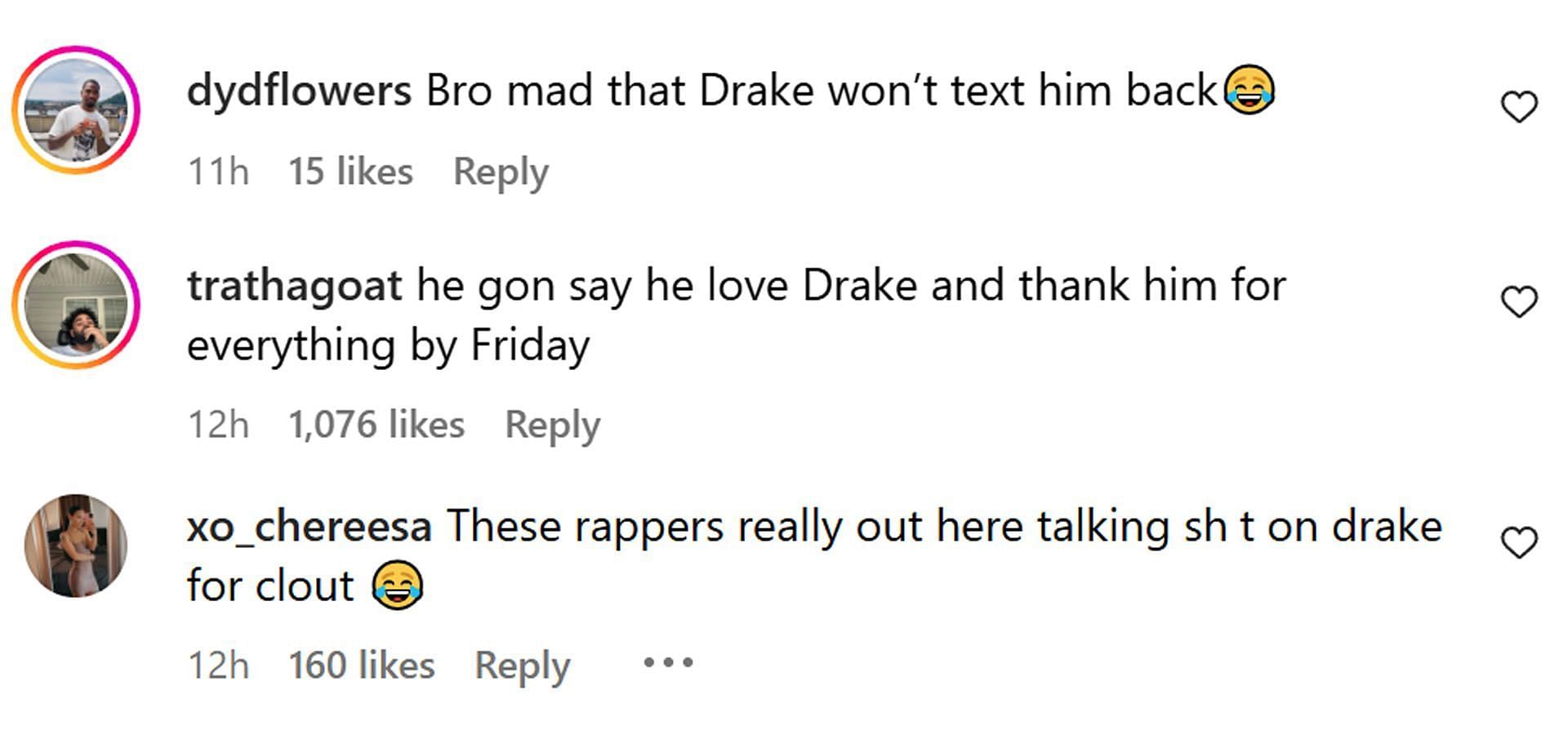 Comments reacting to the news (Image via Instagram/ @akademiks)