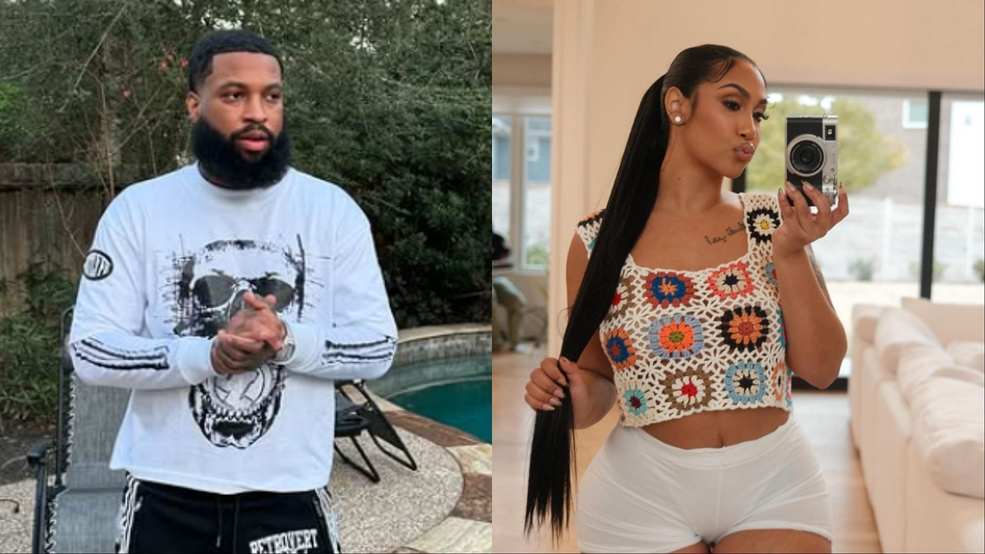 Netizens react as Chris Sails refuses to defend ex-wife Queen Naija as latter gets trolled online (Image via isthatchrissails and queennaija/Instagram)