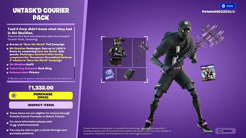 You can now purchase the Untask'd Courier Pack in Fortnite (Image via Epic Games)