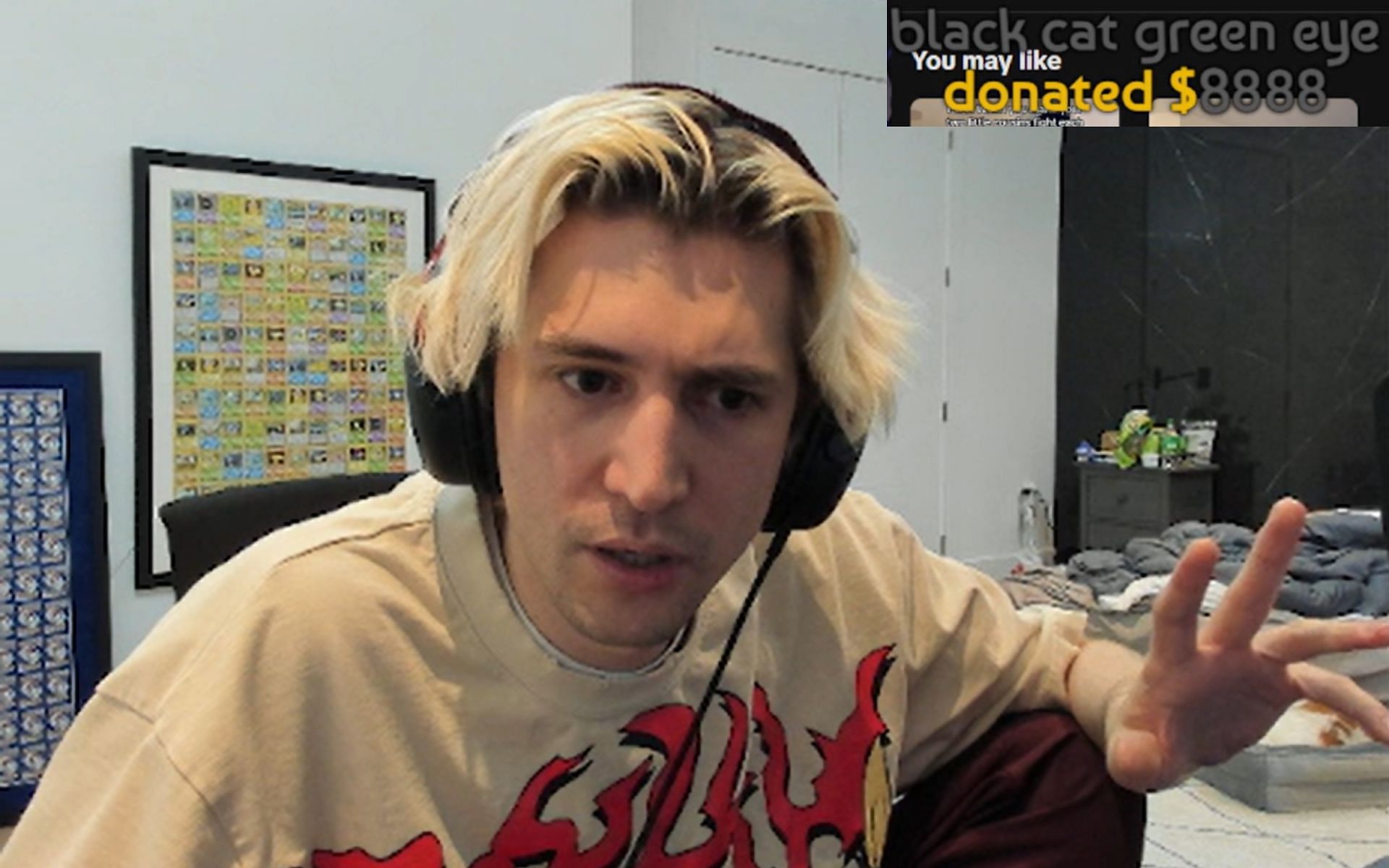 xQc left shocked after fan donates a staggering five-figure amount during his charity for LA wildfires livestream