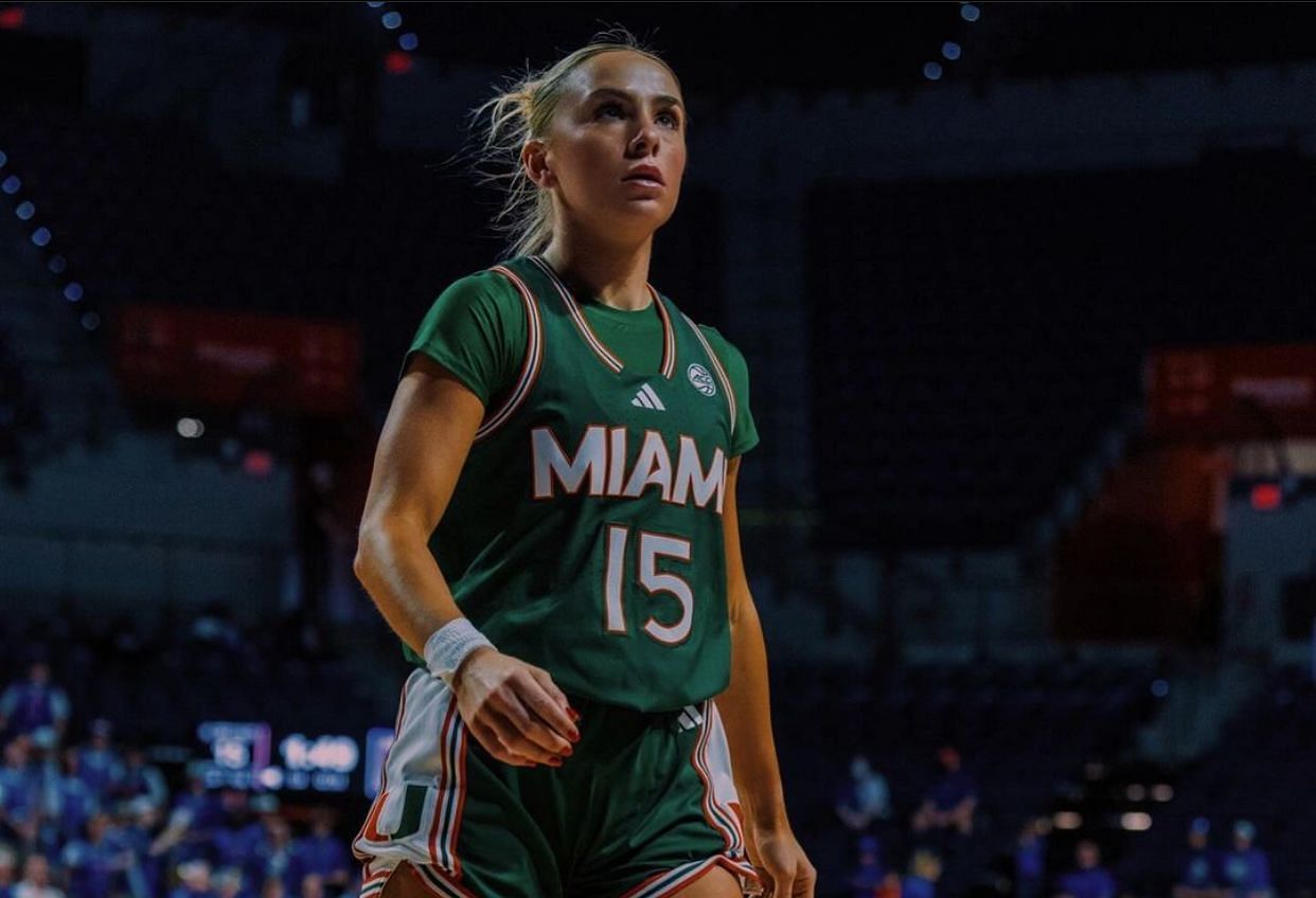 Miami Hurricanes women&rsquo;s basketball star, Hanna Cavinder. IG image via @hanna.cavinder